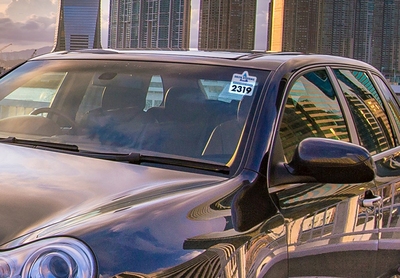 Employee Parking Permit On Windshield