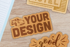 Engraved Wood Stickers