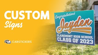 Create Custom Signage (Banners, Metal, A-Frames, Reflective, & more)