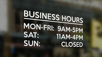 Vinyl Lettering Business Hours