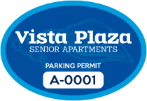 Apartment Resident Oval Parking Permit Sticker