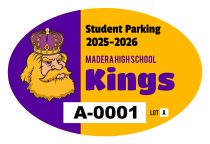 Big Mascot School Oval Parking Permit Sticker
