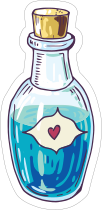 Blue Liquid Vial Boho Sticker