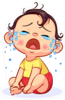 Cartoon Crying Baby Sticker