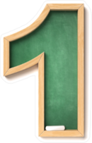 Chalkboard Font Number 1 Sticker