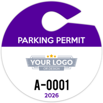 Circle Hang Tag Parking Permit with Your Logo