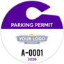 Circle Hang Tag Parking Permit with Your Logo
