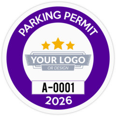 Circle Parking Permit with Your Logo
