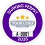 Circle Parking Permit with Your Logo