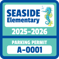 Colorful Elementary School Square Parking Permit Sticker