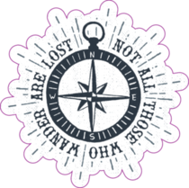 Compass Illustration, Not All Those Who Wander Are Lost