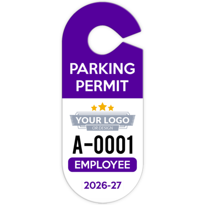 Custom Oval Hang Tag Parking Permit