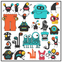 Cute Monsters Sticker Sheet