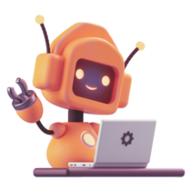 Friendly Positive Computer Robot Sticker