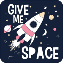 Give Me Space Slogan Sticker