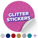 Glitter finish sticker for extra sparkle and shine