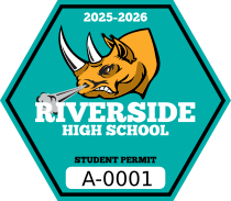 Hexagon School Parking Permit Sticker