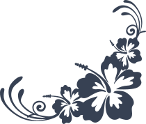 Hibiscus Flowers Corner Sticker