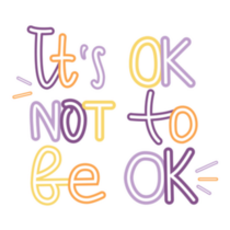 Its Okay to Not Be Okay Typography Sticker