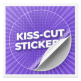 Kiss cut sticker with easy-peel backing for single designs