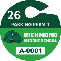Large Circle School Hang Tag Parking Permit