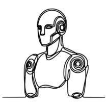 Line Drawing Robot Sticker