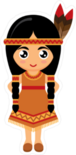 Little Girl in American Indian Dress Sticker
