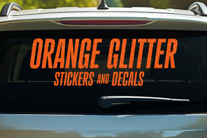 Orange Glitter Stickers and Decals Uses Thumb