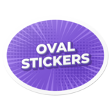 Oval-shaped custom sticker for logos and branding