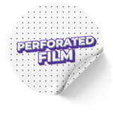 One-way visibility sticker film for vehicle or storefront windows