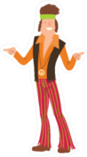 Pointing Hippie Man Sticker