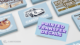 Group of printed transfer decals on table