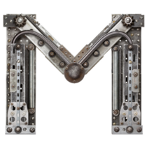 Robot Metal Letter M Sticker