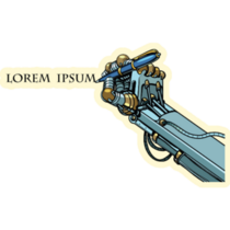 Robot Signs Lorem Ipsum Sticker