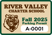 School Mascot Rectangle Parking Permit Sticker