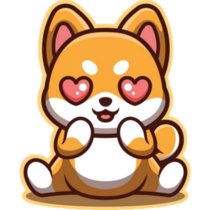 Shiba Inu Heart Eyes Sticker