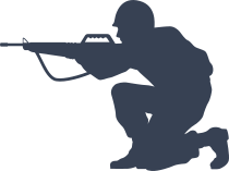 Soldier Aiming Gun Sticker