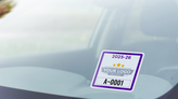 Square Custom Parking Permit Stickers On Windshield