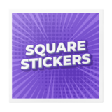 Square custom sticker for balanced and modern layouts