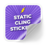 Sticker that clings to smooth surfaces without adhesive