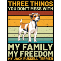 Three Things Jack Russell Sticker