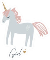Unicorn Boho Style Girl Lettering Sticker