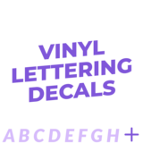 Custom vinyl lettering decal for text-based designs