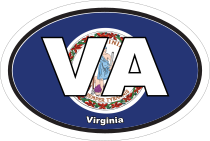 Virginia Va State Flag Oval Sticker