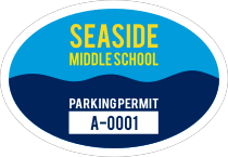 Wavy Oval Parking Permit Sticker