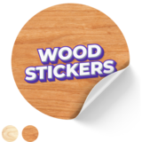 Real wood sticker with full-color printing for a natural look